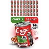 Cango Yetişkin Yaş Kedi Maması Ciğerli 415Gr 36Lı