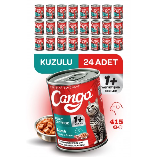 Cango Yetişkin Yaş Kedi Maması Kuzu Etli 415Gr 24Lü Cango Yetişkin Yaş Kedi Maması Kuzu Etli 415Gr 24Lü