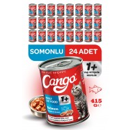 Cango Yetişkin Yaş Kedi Maması Somonlu 415Gr 24Lü Cango Yetişkin Yaş Kedi Maması Somonlu 415Gr 24Lü