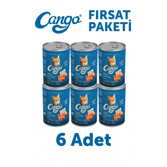 Cango Yetişkin Yaş Kedi Maması Somonlu 415Gr 6Lı Cango Yetişkin Yaş Kedi Maması Somonlu 415Gr 6Lı