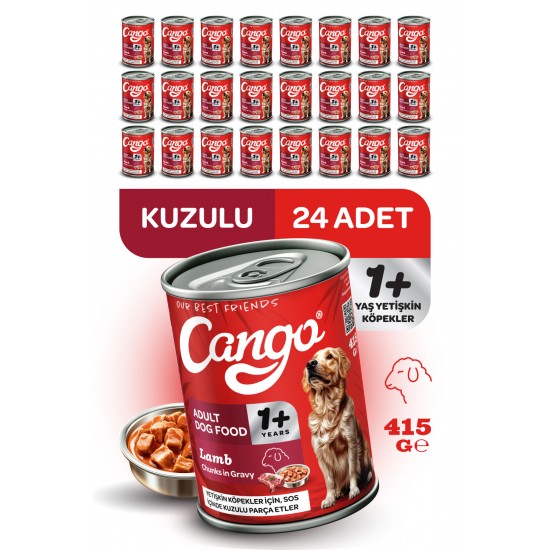 Cango Yetişkin Yaş Köpek Maması Kuzu Etli 415Gr 24Lü Cango Yetişkin Yaş Köpek Maması Kuzu Etli 415Gr 24Lü