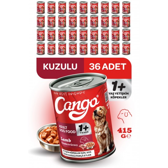 Cango Yetişkin Yaş Köpek Maması Kuzu Etli 415Gr 36Lı
