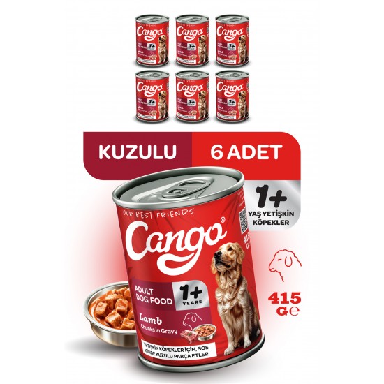 Cango Yetişkin Yaş Köpek Maması Kuzu Etli 415Gr 6Lı Cango Yetişkin Yaş Köpek Maması Kuzu Etli 415Gr 6Lı