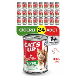 Cats Up Yaş Yetişkin Kedi Maması Ciğerli 415gr 24Lü