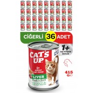Cats Up Yaş Yetişkin Kedi Maması Ciğerli 415gr 36Lı
