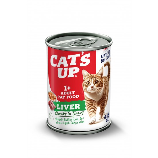 Cats Up Yaş Yetişkin Kedi Maması Ciğerli 415gr 6Lı Cats Up Yaş Yetişkin Kedi Maması Ciğerli 415gr 6Lı