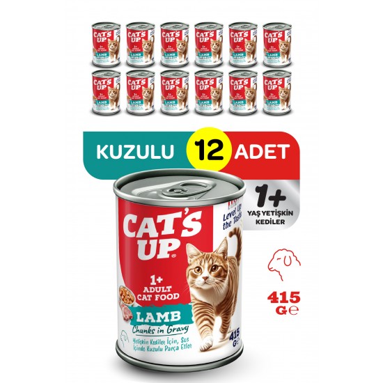 Cats Up Yaş Yetişkin Kedi Maması Kuzu Etli 415gr 12Li Cats Up Yaş Yetişkin Kedi Maması Kuzu Etli 415gr 12Li