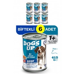 Dogs Up Yaş Yetişkin Köpek Maması Biftekli 415gr 6Lı