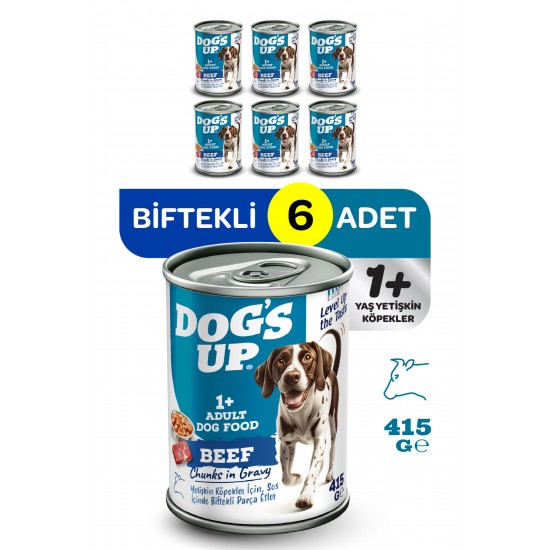 Dogs Up Yaş Yetişkin Köpek Maması Biftekli 415gr 6Lı Dogs Up Yaş Yetişkin Köpek Maması Biftekli 415gr 6Lı