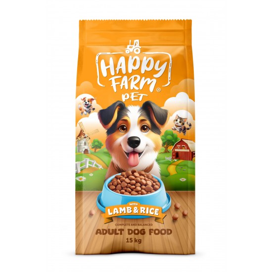 Happy Farm Yetişkin Köpek Maması Kuzu Etli 15 KG
