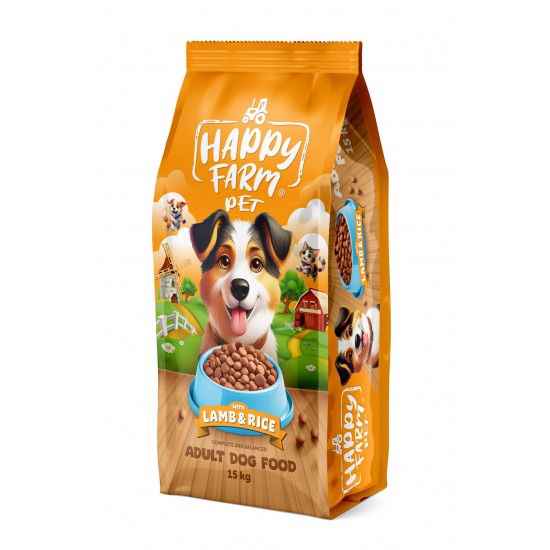Happy Farm Yetişkin Köpek Maması Kuzu Etli 15 KG
