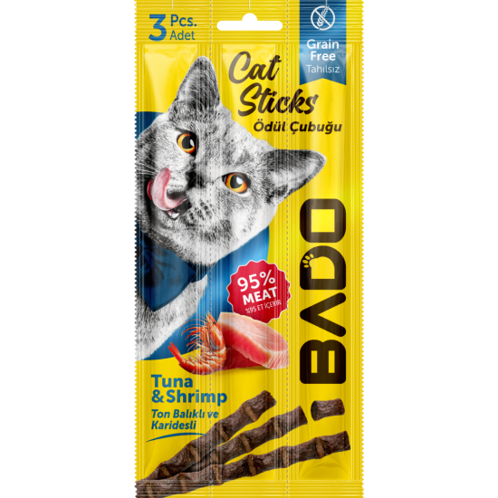 Bado Kedi Ödül Çubuğu Ton Balıklı ve Karidesli 3x5gr Bado Kedi Ödül Çubuğu Ton Balıklı ve Karidesli 3x5gr