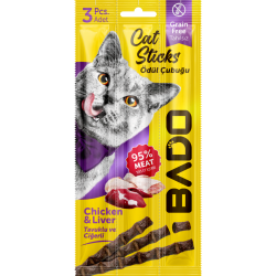 Bado Kedi Ödül Çubuğu Tavuk ve Ciğerli 3x5gr Bado Kedi Ödül Çubuğu Tavuk ve Ciğerli 3x5gr
