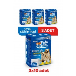 Pets Clean Eğitim(Çiş) Pedi 10lu 60*90Cm*3'lü Paket