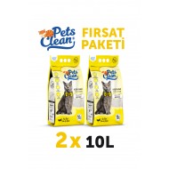 Pets Clean Kedİ Kumu Natural (Kokusuz) 10Lt 2Li