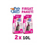Pets Clean Kedi Kumu Pudralı 10Lt 2Li