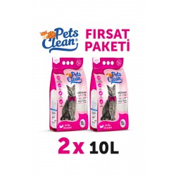 Pets Clean Kedi Kumu Pudralı 10Lt 2Li