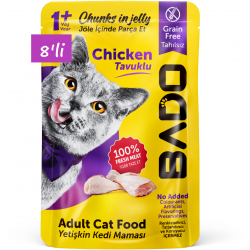 Bado Yetişkin Yaş Kedi Maması Tavuk Etli 85Gr 8'li Bado Yetişkin Yaş Kedi Maması Tavuk Etli 85Gr 8'li