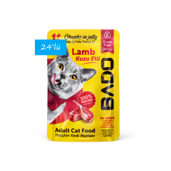 Bado Yetişkin Yaş Kedi Maması Kuzu Etli 85Gr 24'lü