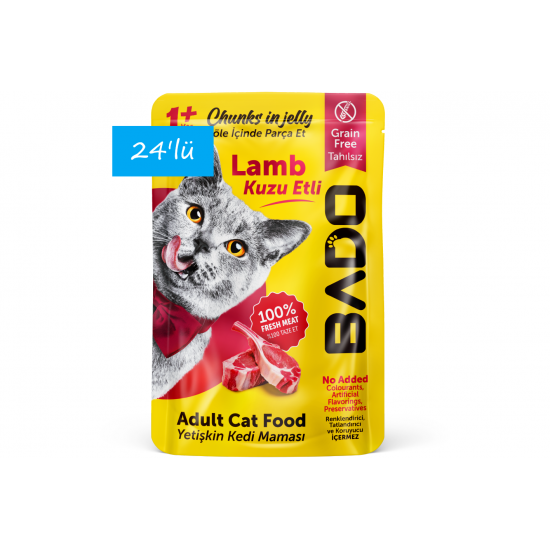 Bado Yetişkin Yaş Kedi Maması Kuzu Etli 85Gr 24'lü Bado Yetişkin Yaş Kedi Maması Kuzu Etli 85Gr 24'lü