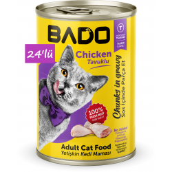 Bado Yetişkin Yaş Kedi Maması Tavuk Etli 400Gr 24'lü Bado Yetişkin Yaş Kedi Maması Tavuk Etli 400Gr 24'lü